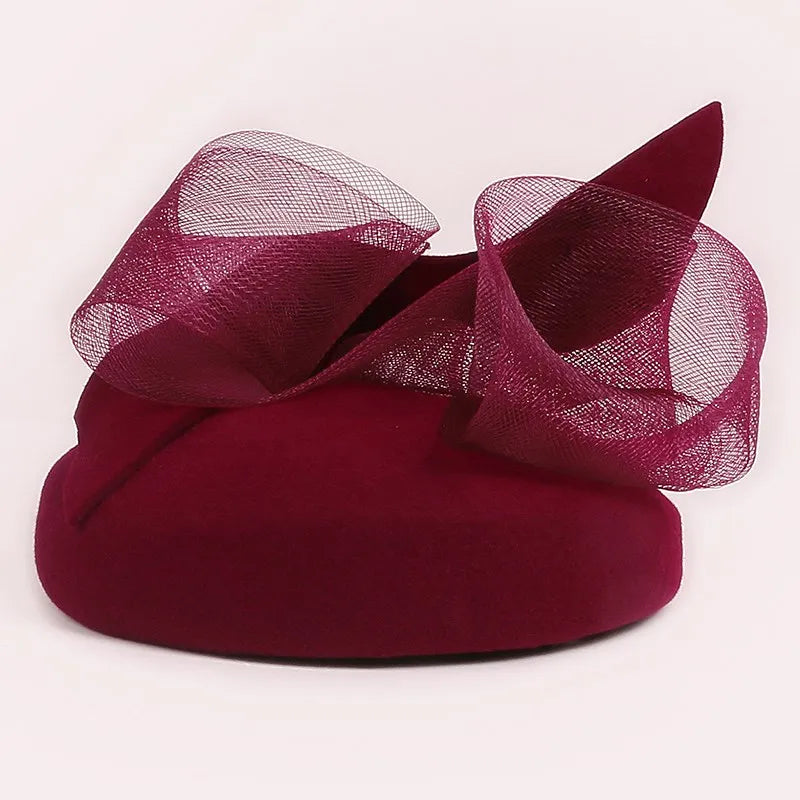 EE 3096 qiu dong French elegant British retro net yarn wool? Small female winter headgear hat party hat