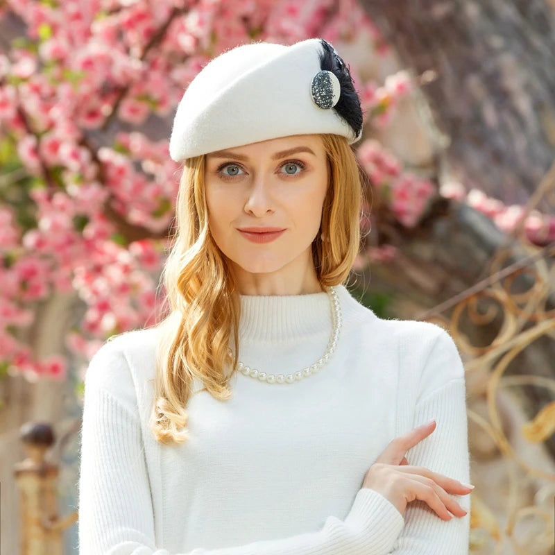 EE 3100 100% Wool Felt Hats Feather