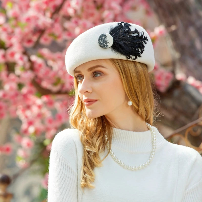 EE 3100 100% Wool Felt Hats Feather