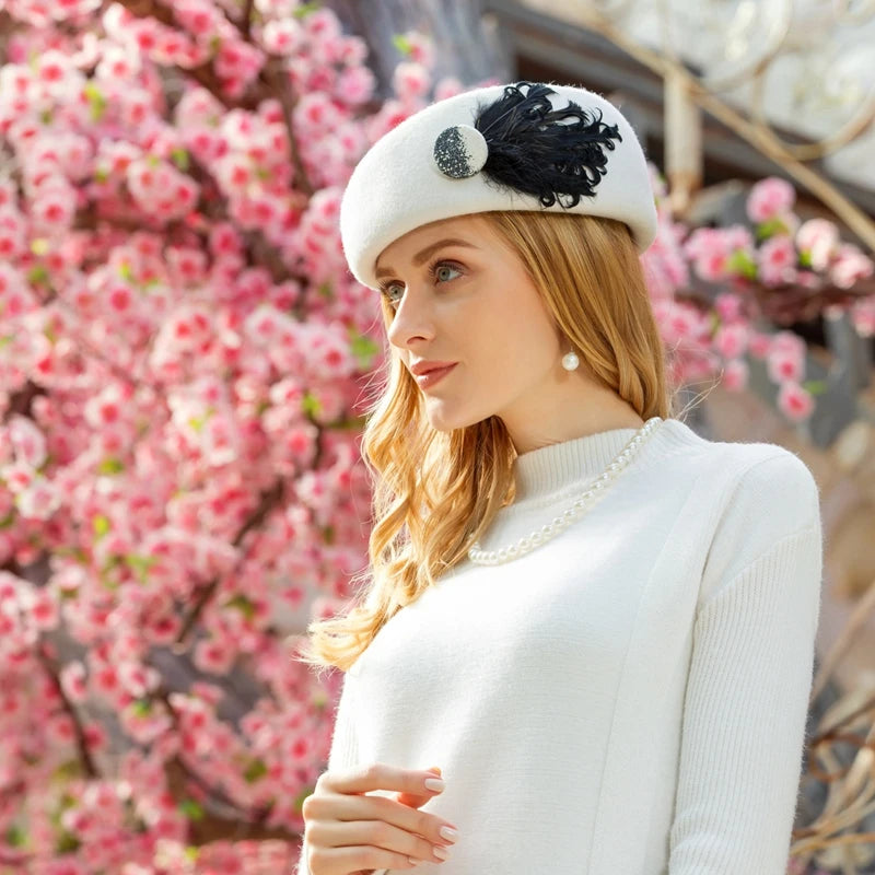 EE 3100 100% Wool Felt Hats Feather