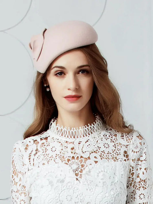 EE 3101 winter 100% wool/pink/hat/elegant tea party/pillbox hats/Kentucky Derby hats