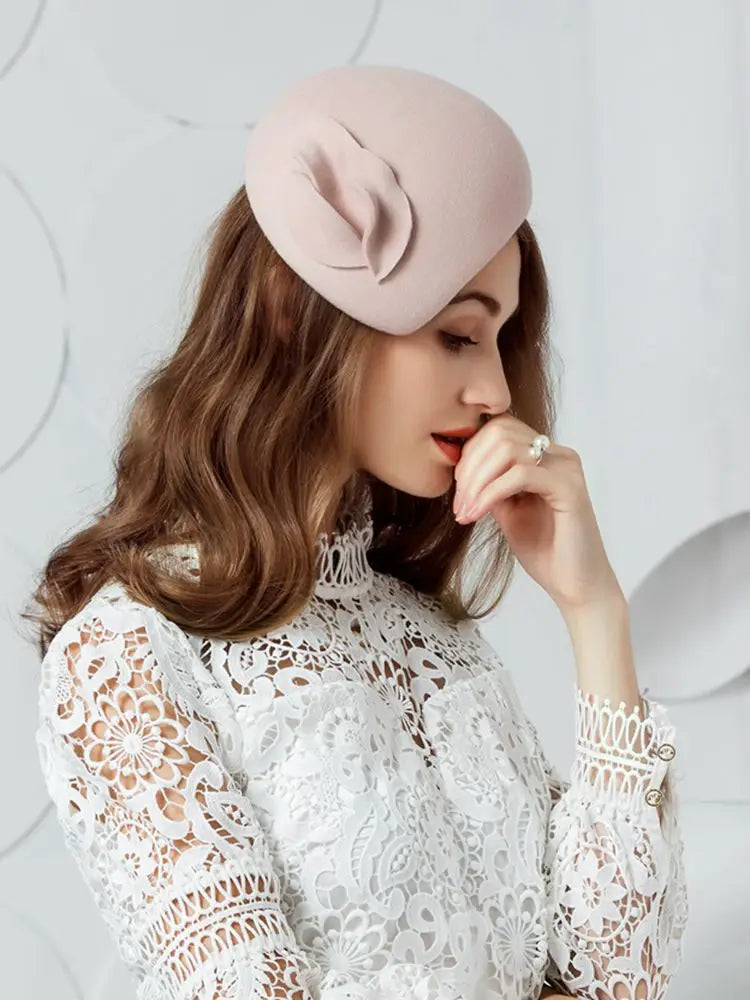 EE 3101 winter 100% wool/pink/hat/elegant tea party/pillbox hats/Kentucky Derby hats