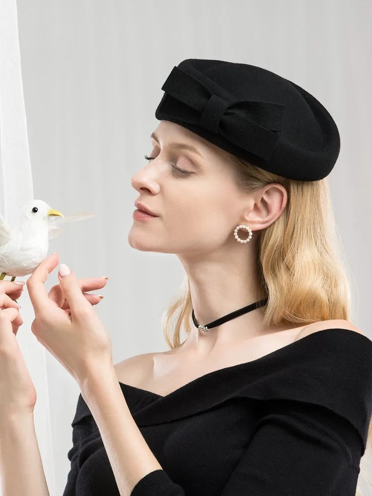 EE 3103 the new winter hats female British wool socialite party adult homburg restoring ancient ways
