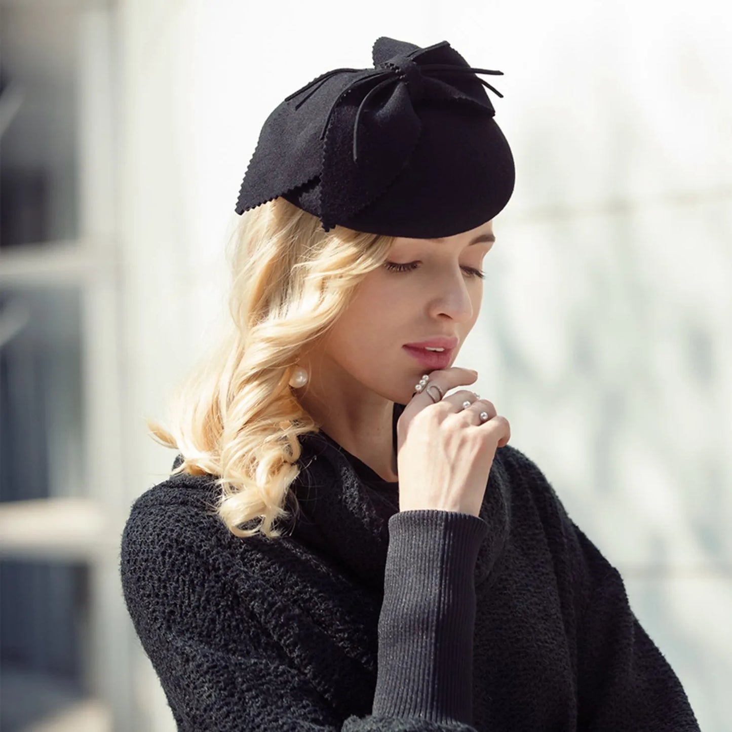 EE 3104 hat female new winter British restoring ancient ways leopard grain decoration homburg party dress socialite headdress