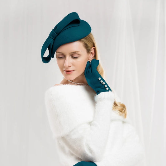EE 3106 new winter wool hat ms grace joker British homburg joker banquet female cloth hat