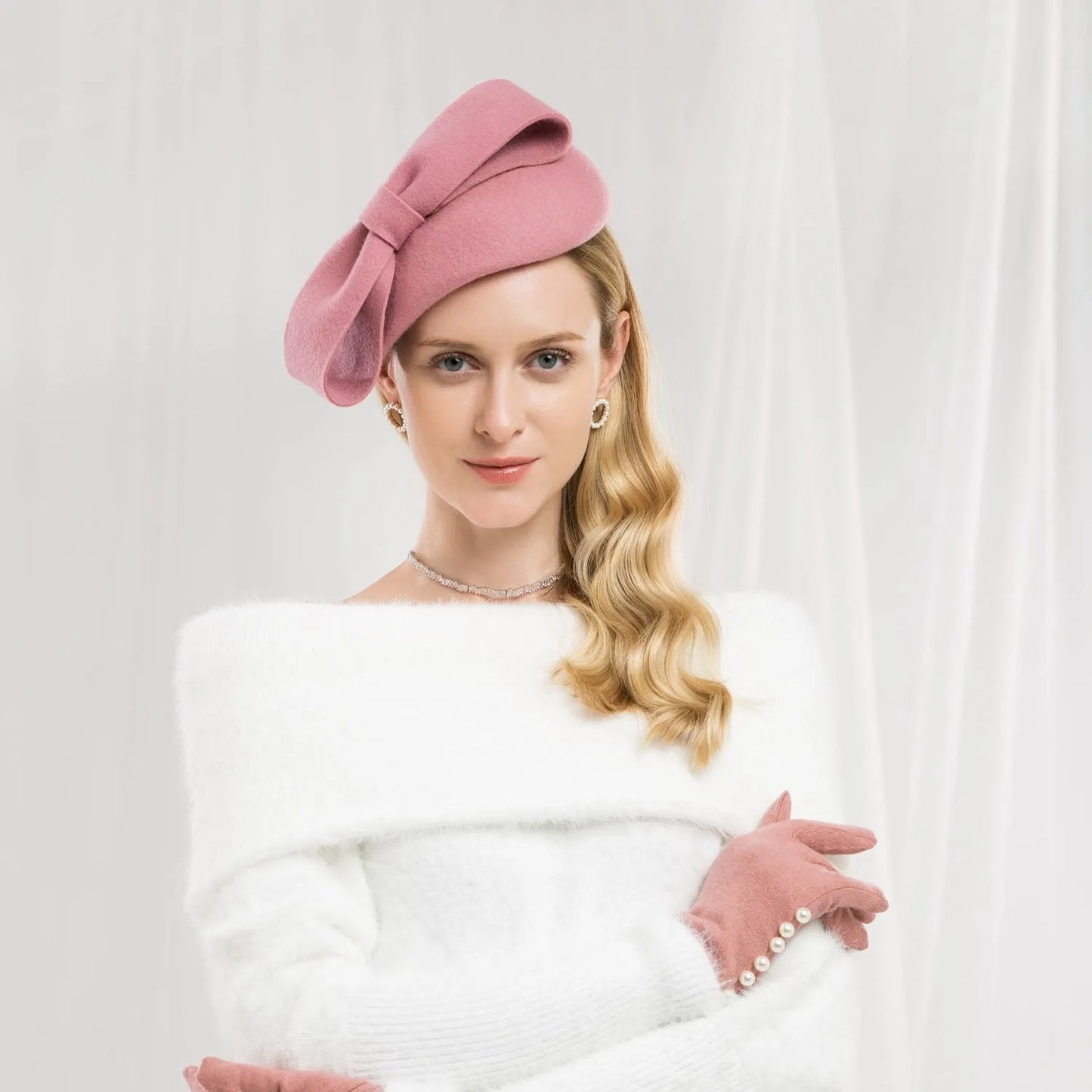 EE 3106 new winter wool hat ms grace joker British homburg joker banquet female cloth hat
