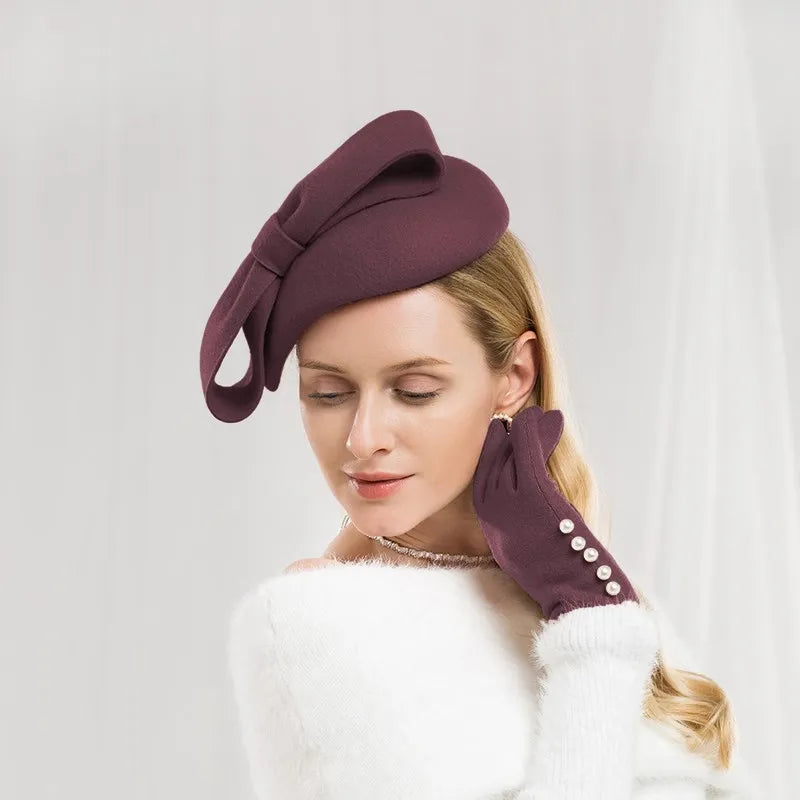 EE 3106 new winter wool hat ms grace joker British homburg joker banquet female cloth hat