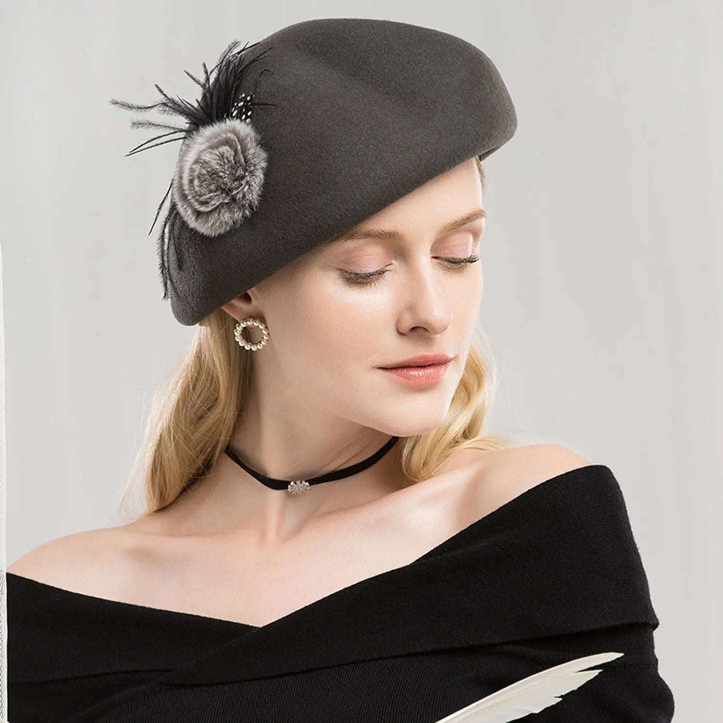 EE 3107 new winter wool woolen cloth cap leisure joker pumpkin hat suits lady beret children in winter