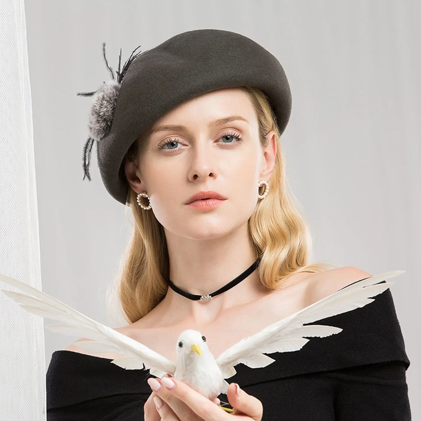 EE 3107 new winter wool woolen cloth cap leisure joker pumpkin hat suits lady beret children in winter