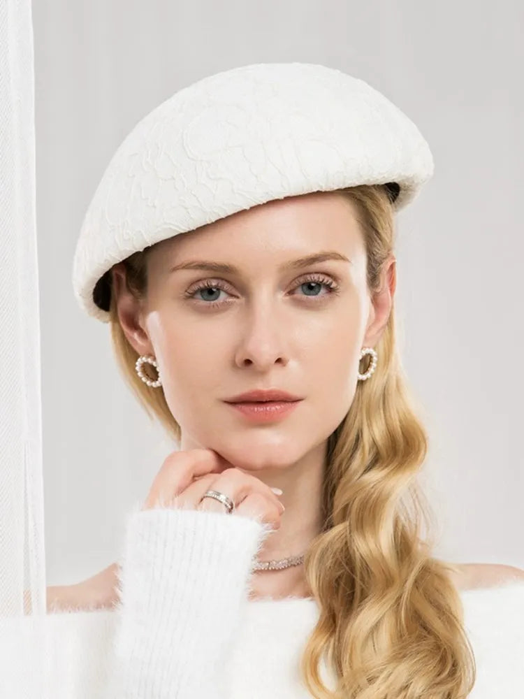 EE  3108 beret hat new female autumn fashion joker elegant lace painter cap