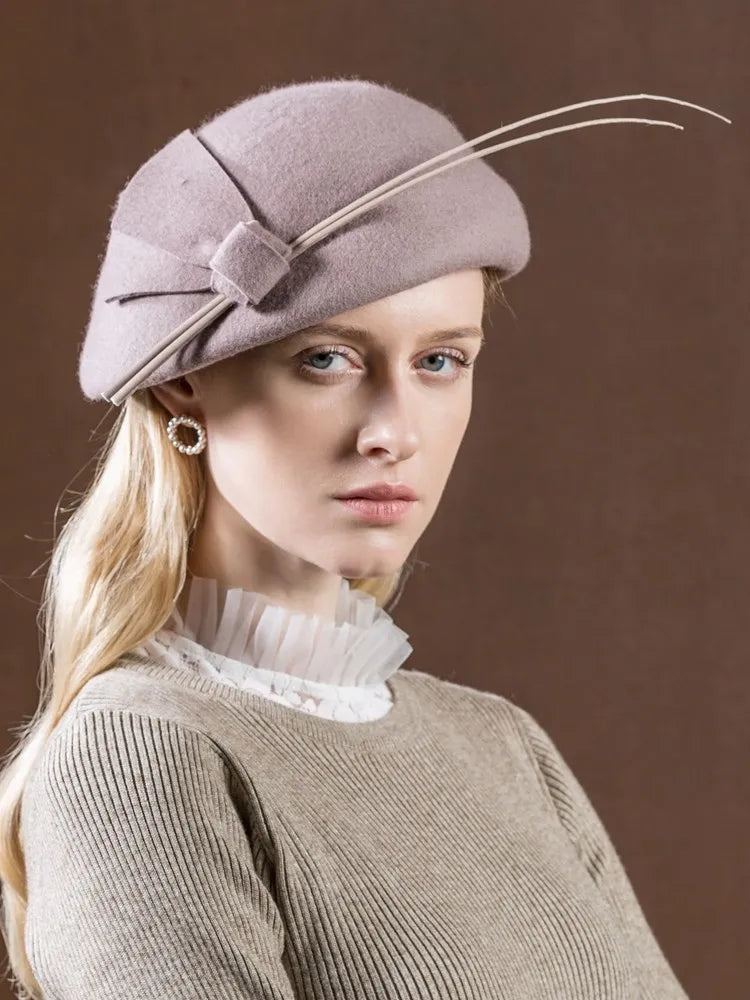 EE 3109 new winter winter pure wool hat fashion joker color female elegant cloth party hat