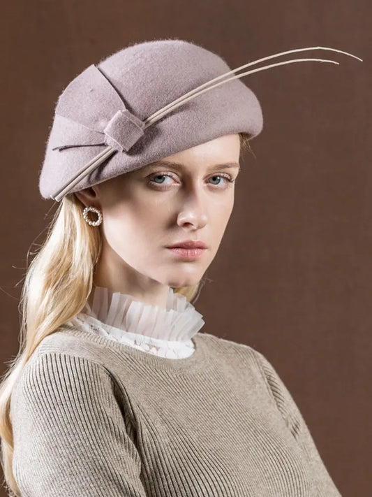 EE 3109 new winter winter pure wool hat fashion joker color female elegant cloth party hat