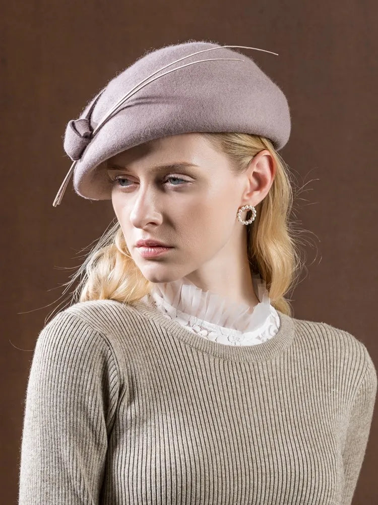 EE 3109 new winter winter pure wool hat fashion joker color female elegant cloth party hat