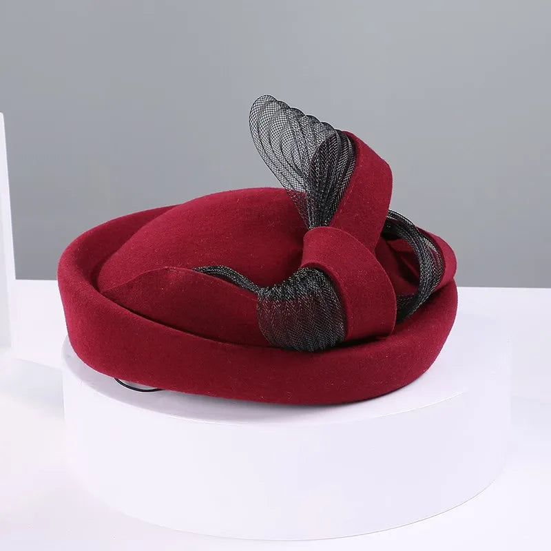 EE 3117 the new winter wool homburg British female elegant dress party hat