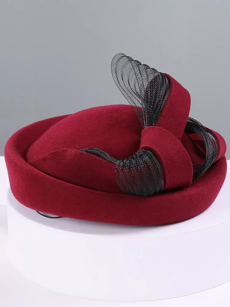 EE 3117 the new winter wool homburg British female elegant dress party hat