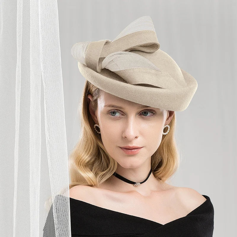 EE 3117 the new winter wool homburg British female elegant dress party hat