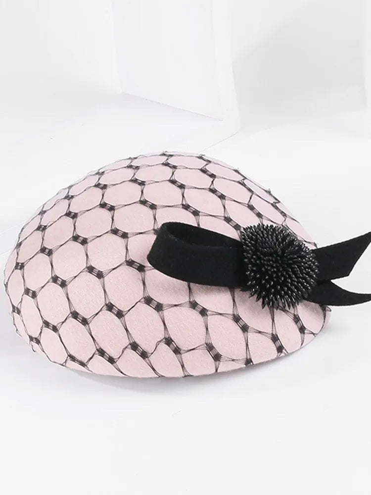 EE 3125 elegant British homburg new winter wool net shamao qiu dong female concave shape restoring ancient ways is ha