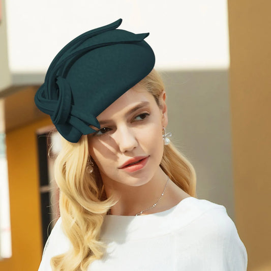 EE 3128 restoring ancient ways the new British party homburg wool hat female jockey club hat in Europe and Americat
