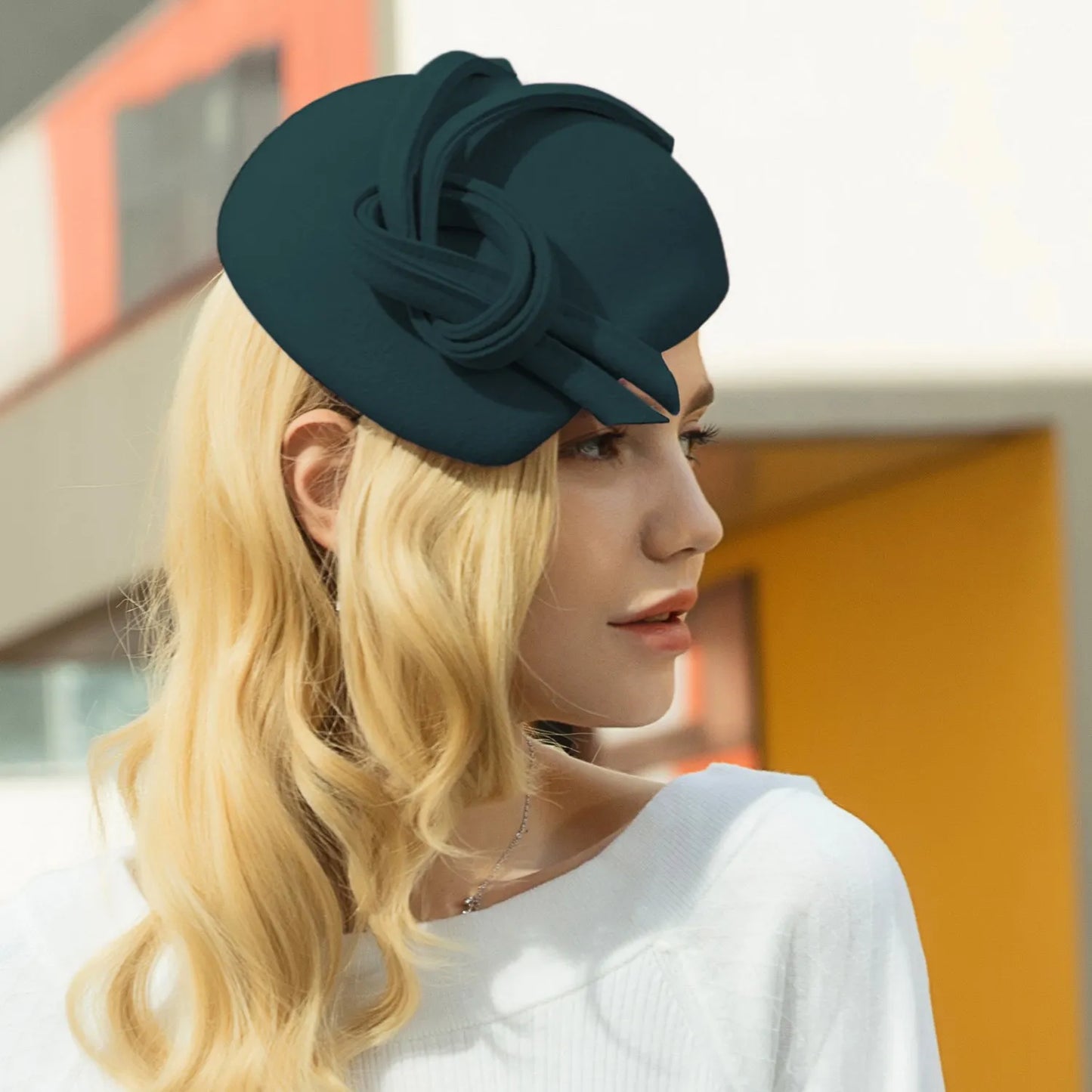 EE 3128 restoring ancient ways the new British party homburg wool hat female jockey club hat in Europe and Americat
