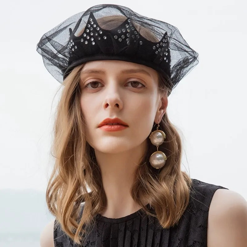 EE 3129 party adult hat new winter British homburg female elegant aristocratic party hat