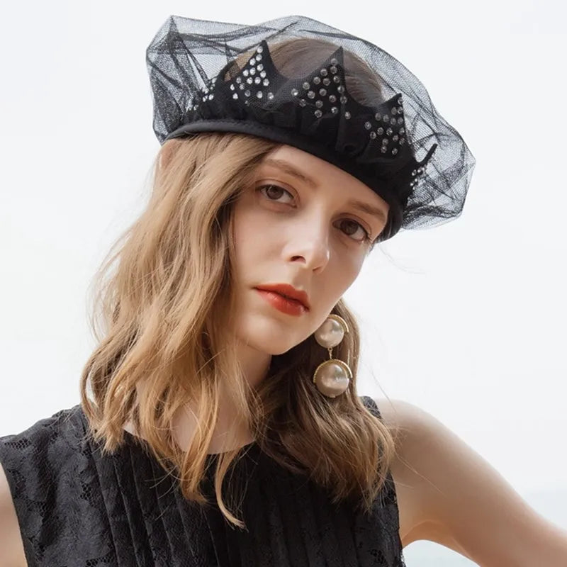 EE 3129 party adult hat new winter British homburg female elegant aristocratic party hat