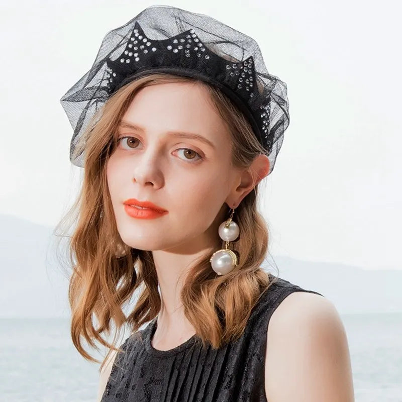 EE 3129 party adult hat new winter British homburg female elegant aristocratic party hat