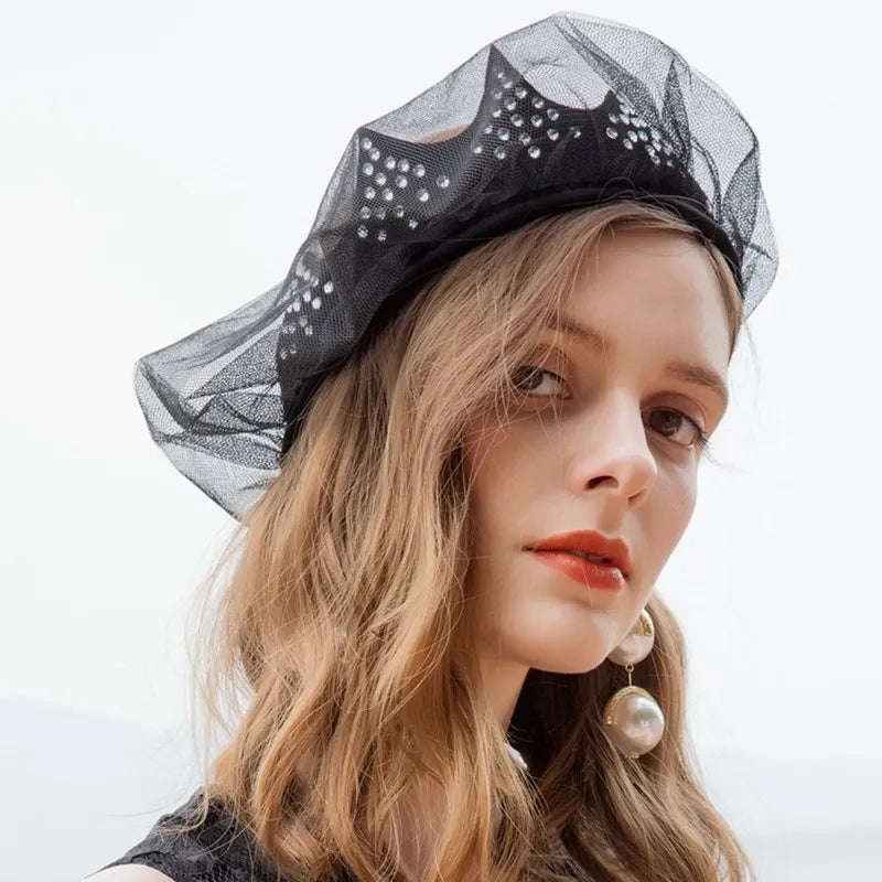 EE 3129 party adult hat new winter British homburg female elegant aristocratic party hat