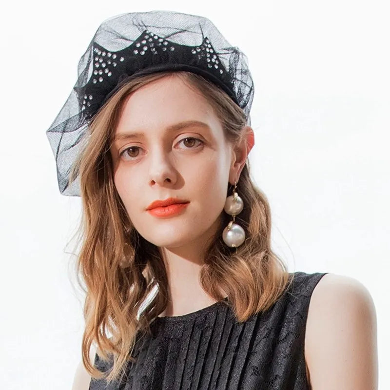 EE 3129 party adult hat new winter British homburg female elegant aristocratic party hat