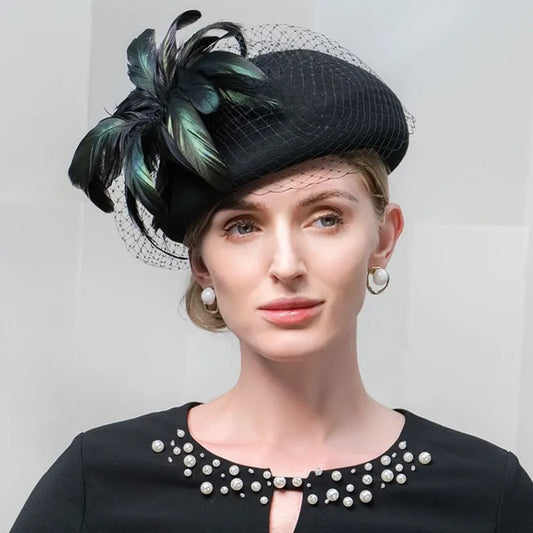 EE 3132  new winter  hat gauze restoring ancient ways of England felt trilby female winter pure wool hat