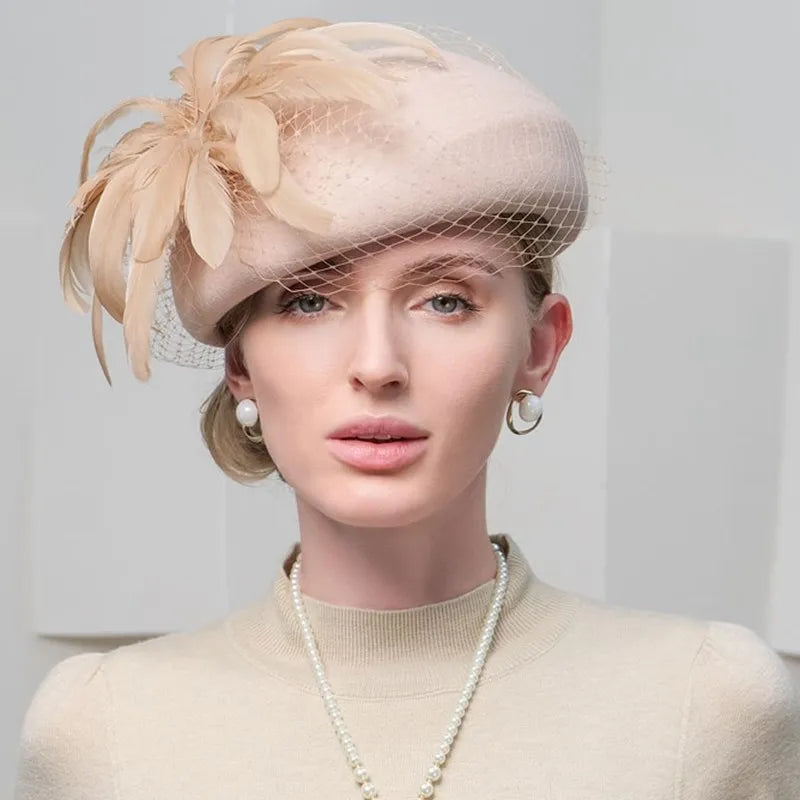 EE 3132  new winter  hat gauze restoring ancient ways of England felt trilby female winter pure wool hat