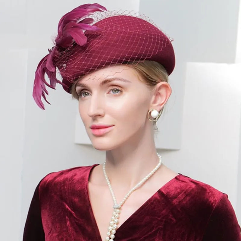 EE 3132  new winter  hat gauze restoring ancient ways of England felt trilby female winter pure wool hat