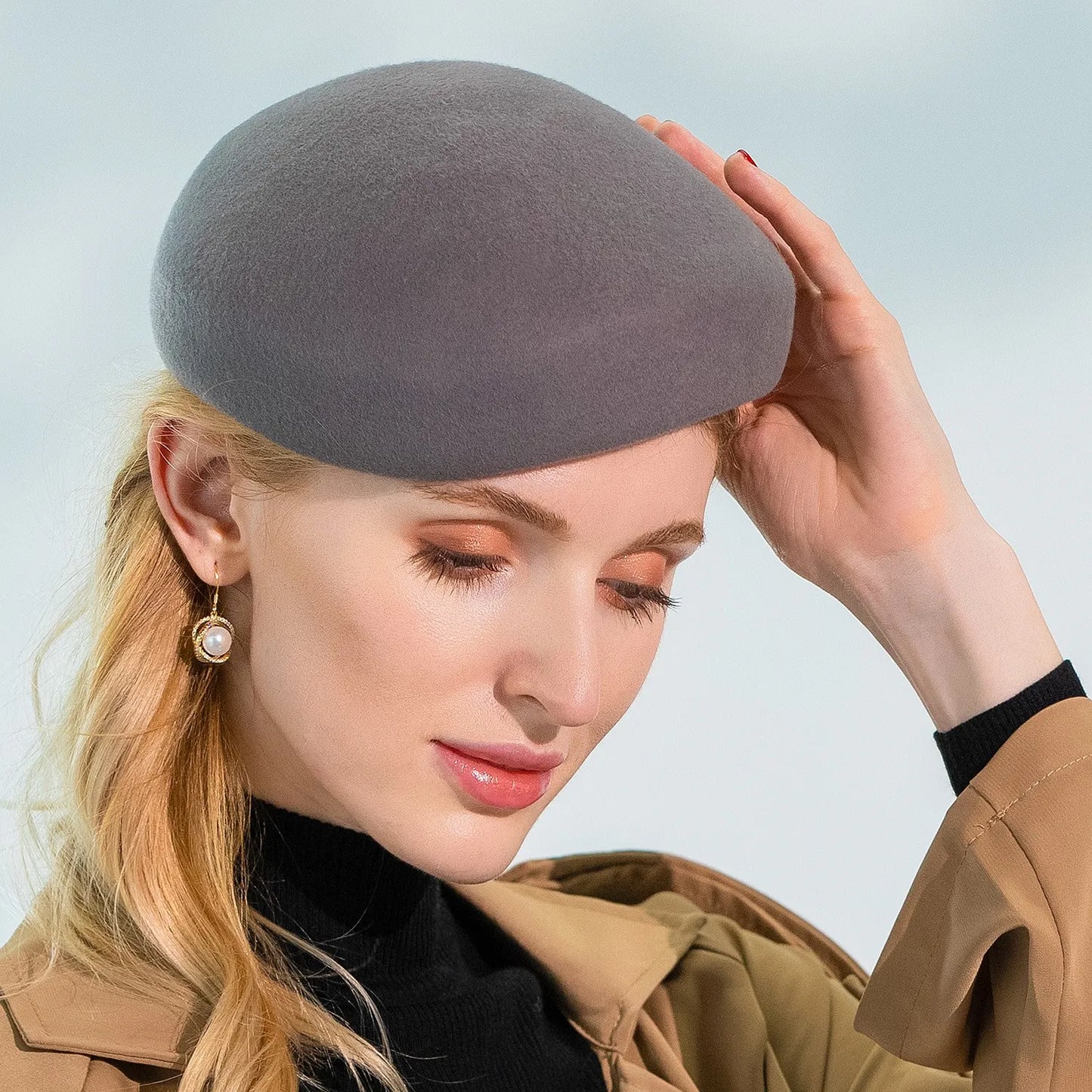 EE 3144 new winter wool felt beret leisure joker red hat children winter fashion network