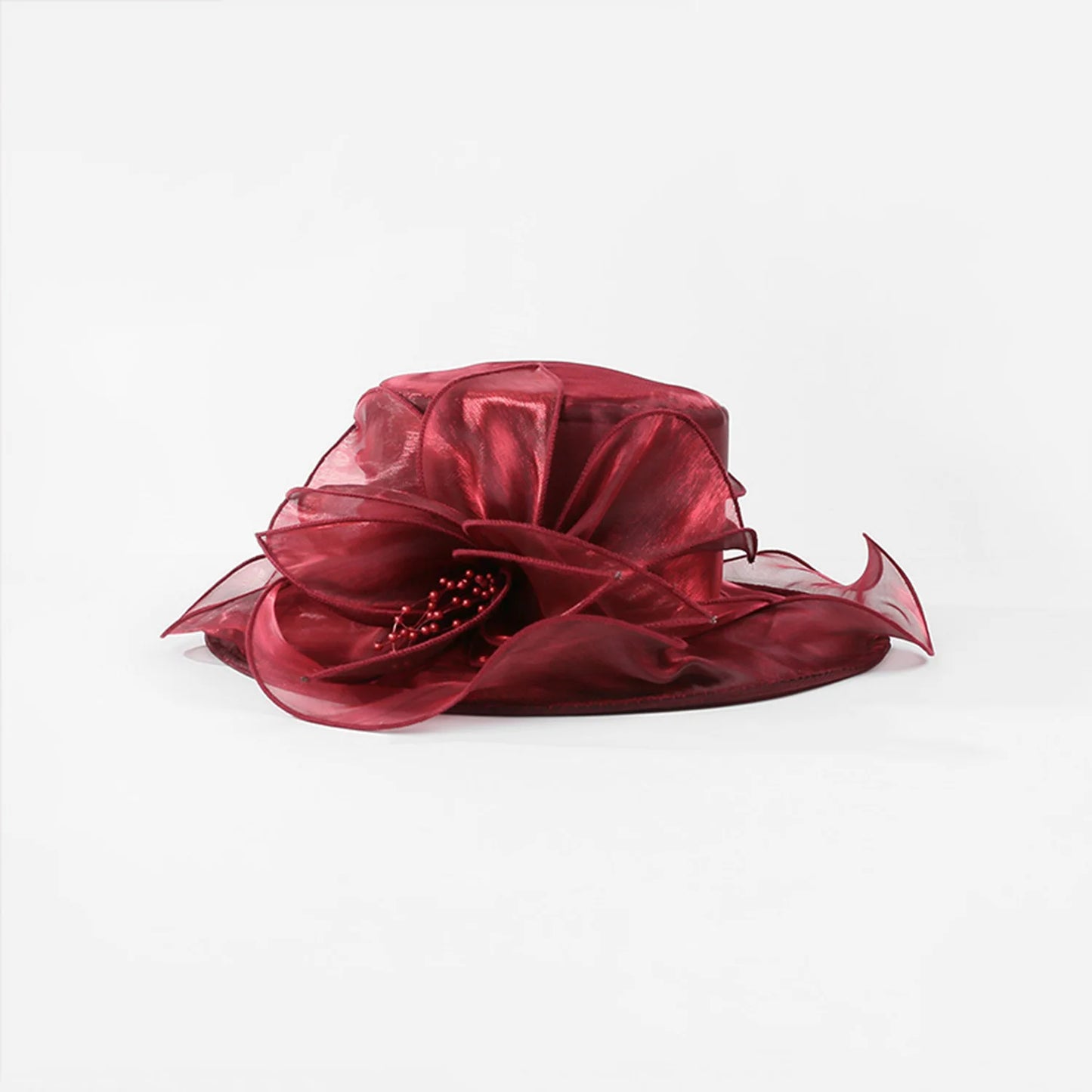 EE 4005 Spring and Summer/Elegant/Organza/Wide Brim/Flower/Wedding Hat/ Special Occasion/Ladies/Kentucky Derby Hat