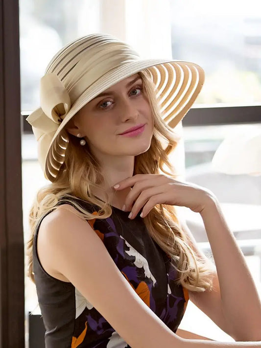 EE 4012 Spring and Summer  /Leisure /Sunshade Beach Hat/ stripe /Wide Brim /Elegant Tea Party /Casual /Daily Wear