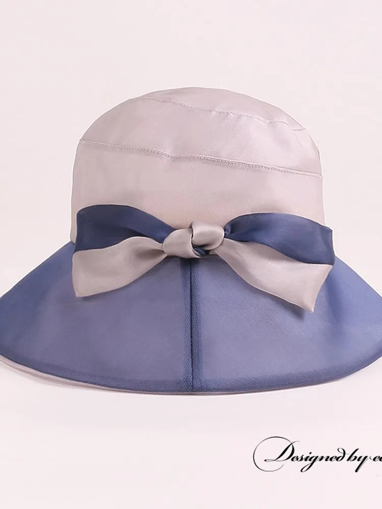 EE 4018 Summer New Hat Elegant Versatile Flower Silk Fisherman Hat Children's Summer