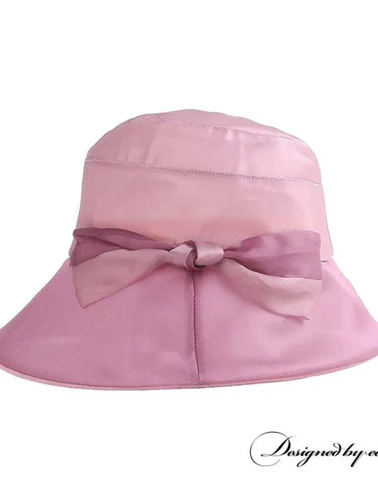 EE 4018 Summer New Hat Elegant Versatile Flower Silk Fisherman Hat Children's Summer