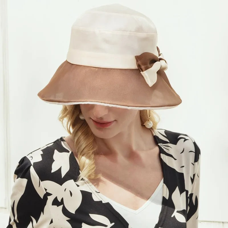 EE 4018 Summer New Hat Elegant Versatile Flower Silk Fisherman Hat Children's Summer