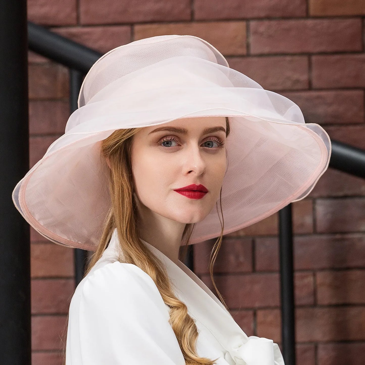 EE 4033 New British 4-Layer Organza Top Hat for Traveling Sun Protection, Female 