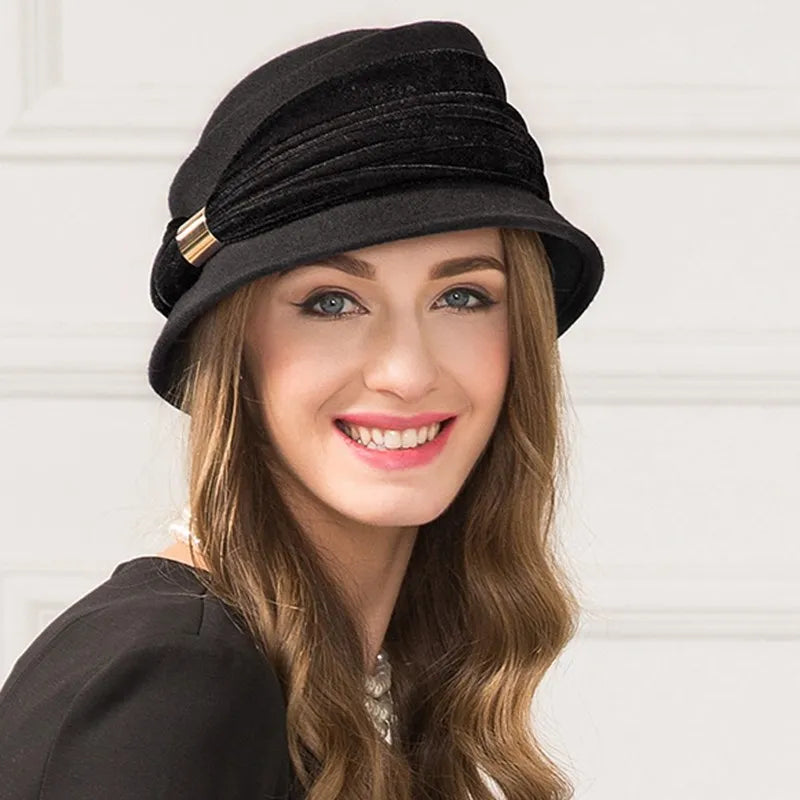 EE 5001 winter new designer wool woolen hat autumn and winter warm blue woolen hat casual hat lady