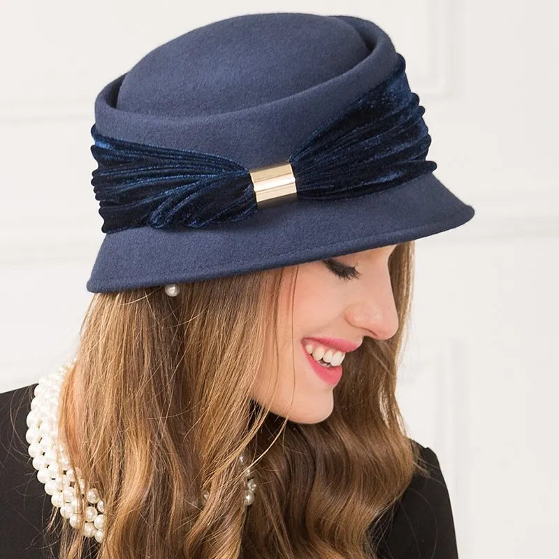EE 5001 winter new designer wool woolen hat autumn and winter warm blue woolen hat casual hat lady