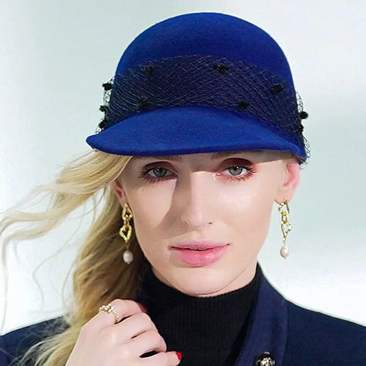 EE 5010 new winter joker felt trilby elegant lace cap