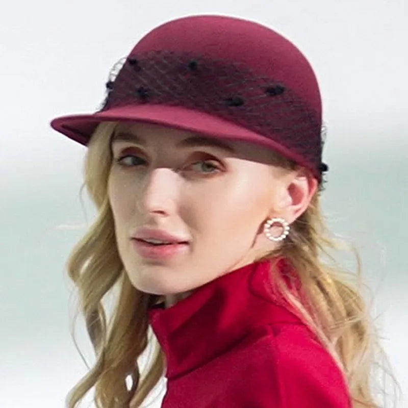 EE 5010 new winter joker felt trilby elegant lace cap