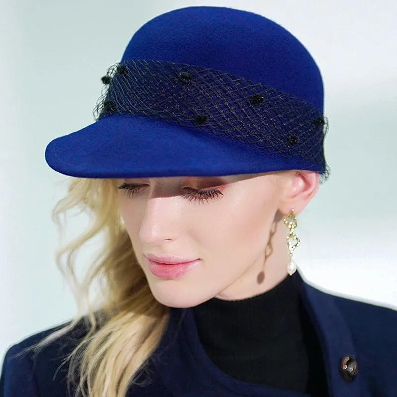EE 5010 new winter joker felt trilby elegant lace cap
