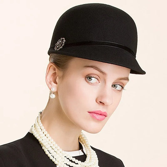 EE 5017  hat female autumn and winter wool cap Korean version of fashionable ladies all short hair woolen top hat British winter