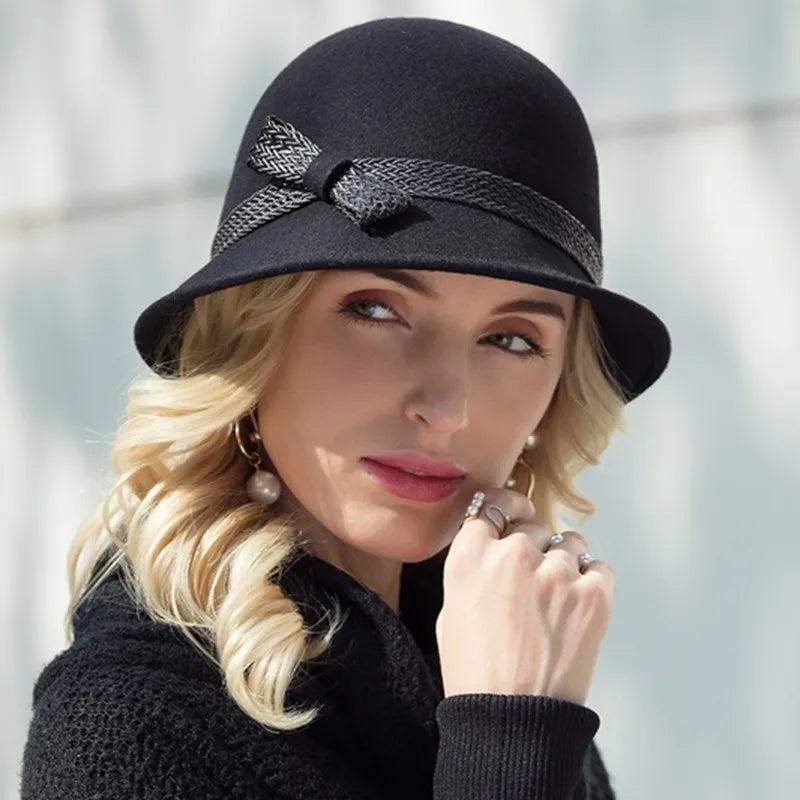 EE 5019 autumn and winter new Korean version of all fashion woolen hat winter casual women adult top hat elegant hat women