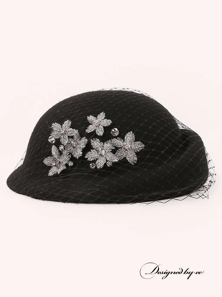 EE 5035 the new winter wool beret 2020 ms qiu dong han edition tide veil web celebrity hat
