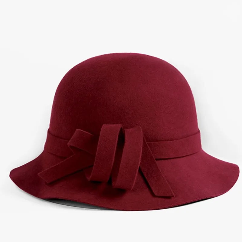EE 5036 Autumn and winter hat women all Korean version of fashionable ladies shopping woolen hat winter British woolen top hat