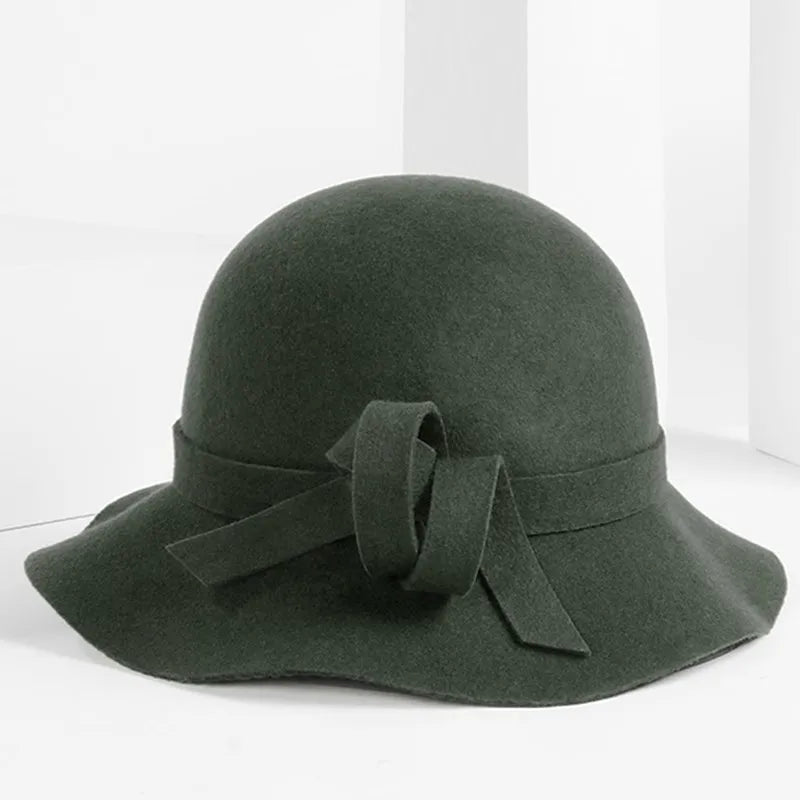 EE 5036 Autumn and winter hat women all Korean version of fashionable ladies shopping woolen hat winter British woolen top hat