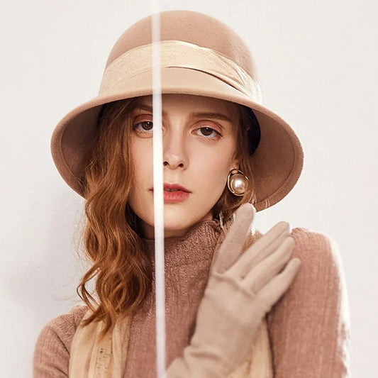 EE 5040 Wool Fisherman Hat Autumn New Round Top Wool Hat Shopping Travel Simple Versatile Hat Children