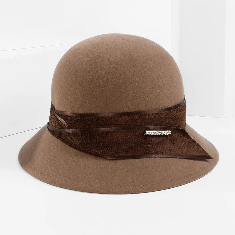 EE 5040 Wool Fisherman Hat Autumn New Round Top Wool Hat Shopping Travel Simple Versatile Hat Children